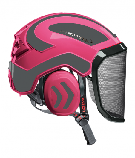 Casque Protos Integral Arborist Bicolore rose-gris