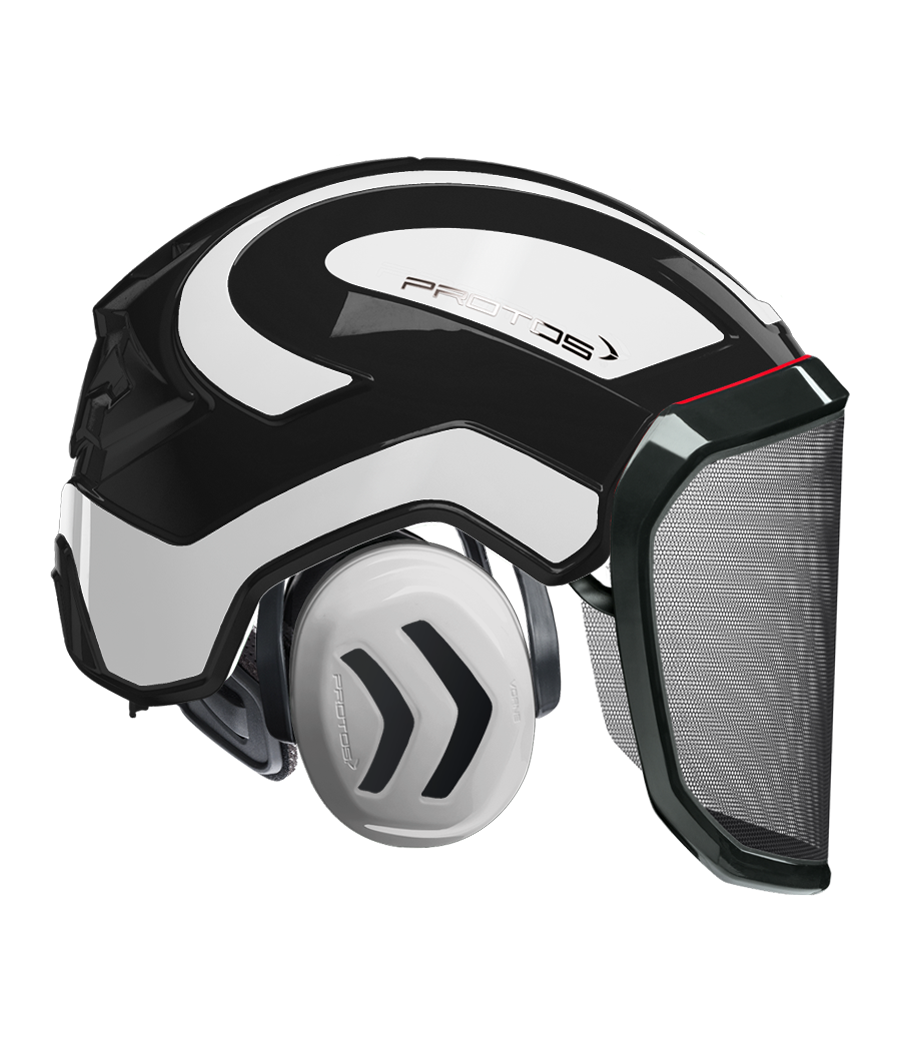 Casque Protos intégral Forest Bicolore noir-blanc réfléchissant
