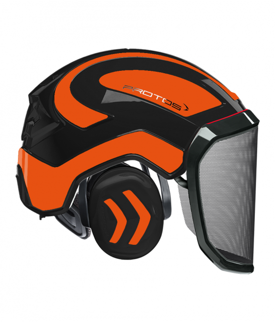 Casque Protos intégral Forest  Bicolore noir/orange