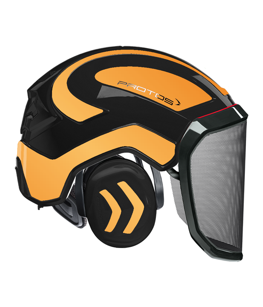 Casque Protos intégral Forest Bicolore noir-orange reflex