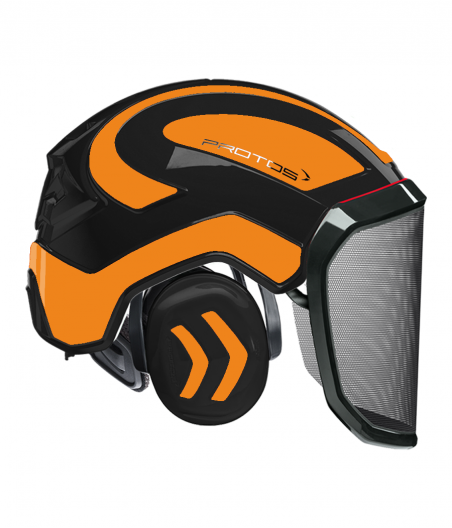 Casque Protos intégral Forest Bicolore noir/orange fluo