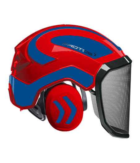 Casque Protos intégral Forest Bicolore rouge-bleu