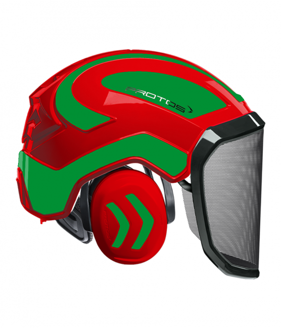 Casque Protos intégral Forest Bicolore rouge-vert