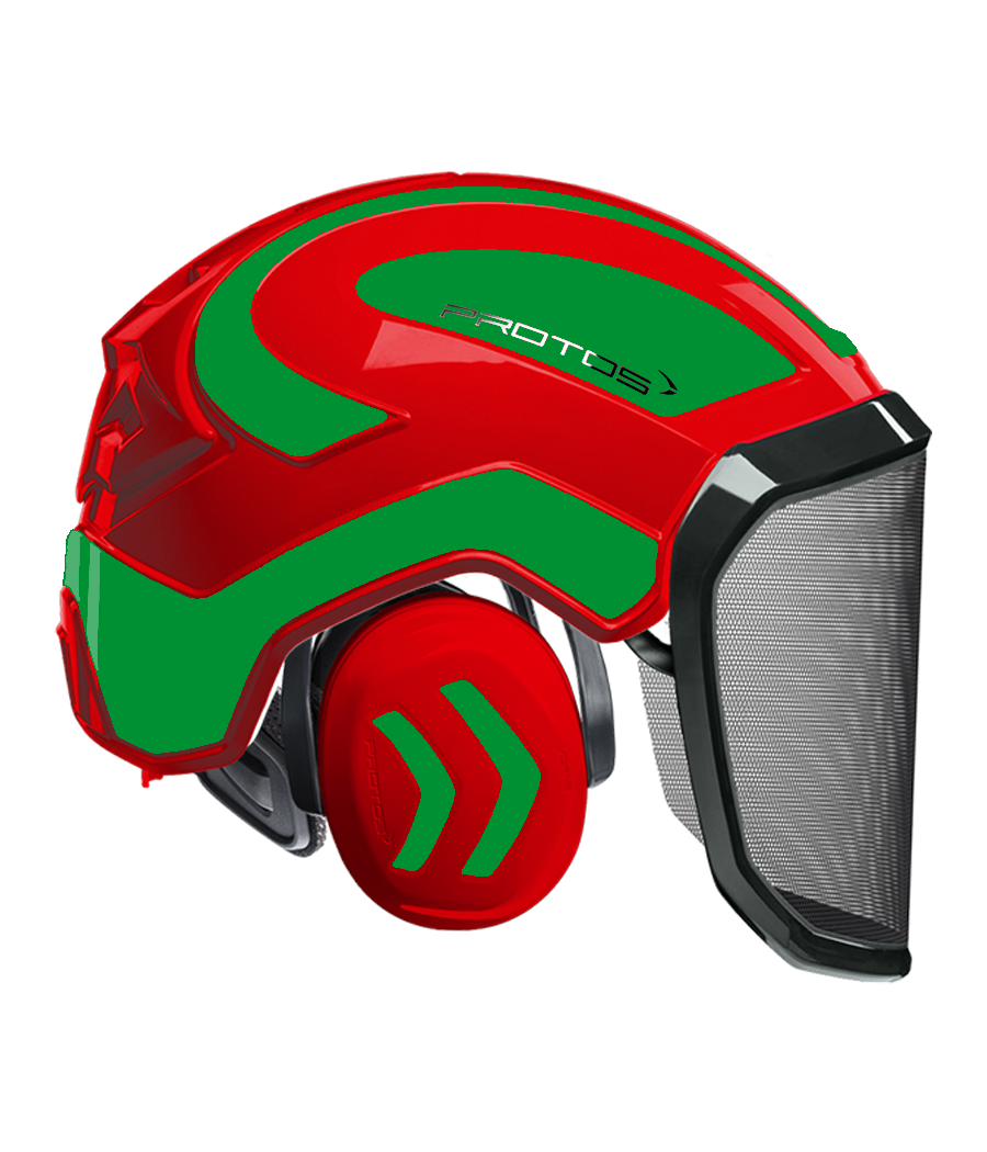 Casque Protos intégral Forest Bicolore rouge-vert
