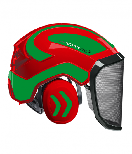 Casque Protos intégral Forest Bicolore rouge-vert