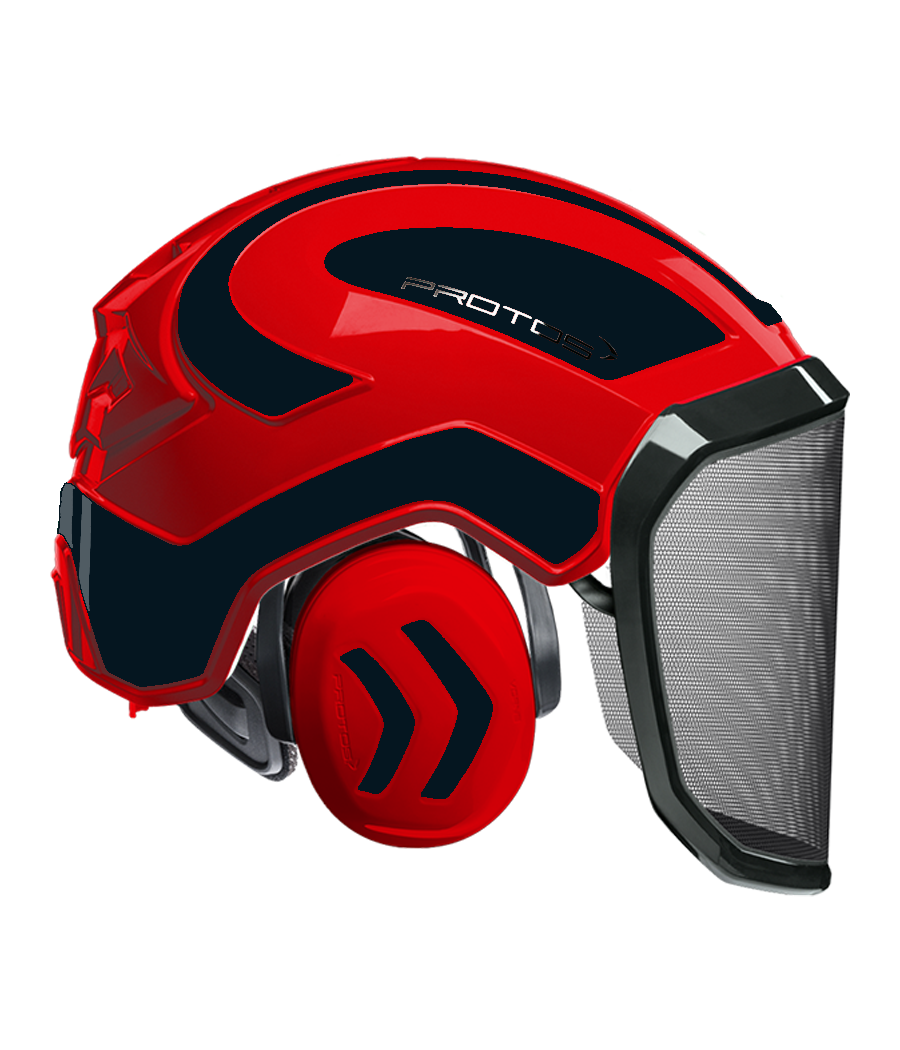 Casque Protos intégral Forest Bicolore rouge-noir