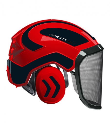 Casque Protos intégral Forest Bicolore rouge-noir