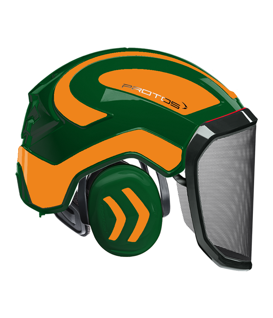 Casque Protos intégral Forest Bicolore olive-orange fluo