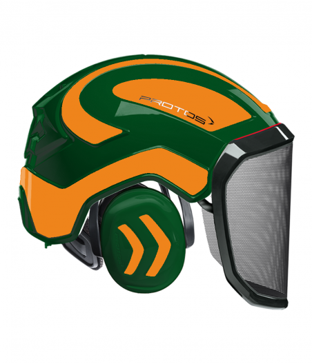 Casque Protos intégral Forest Bicolore olive-orange fluo
