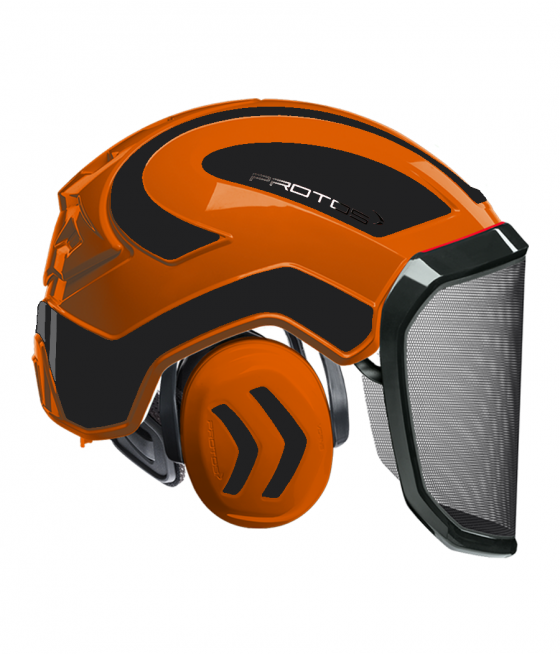 Casque Protos intégral Forest Bicolore orange-noir