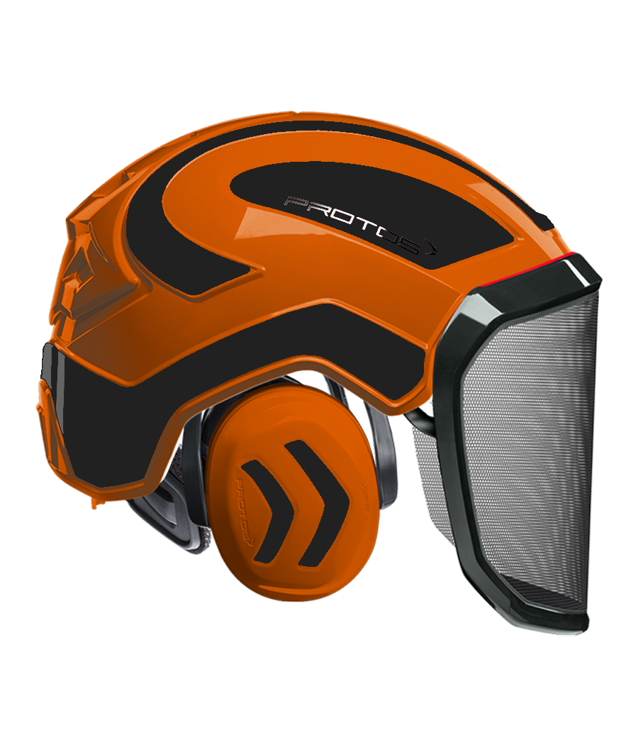 Casque Protos intégral Forest Bicolore orange-noir
