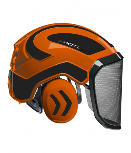 Casque Protos intégral Forest Bicolore orange-noir
