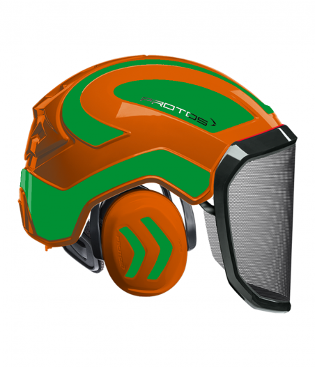 Casque Protos intégral Forest Bicolore orange-vert