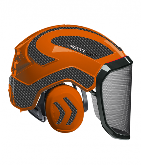 Casque Protos intégral Forest Bicolore orange-gris carbone