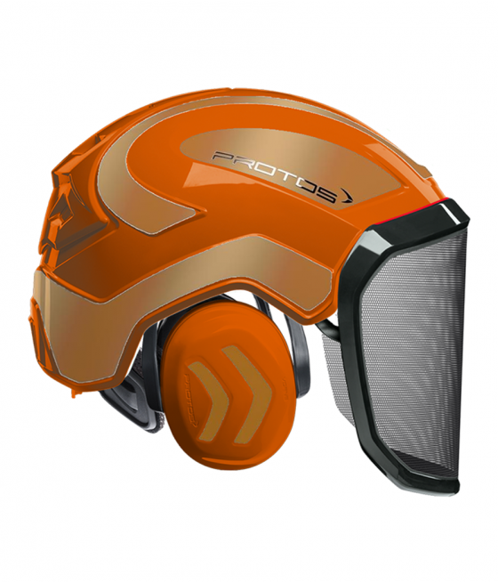 Casque Protos intégral Forest Bicolore orange-or
