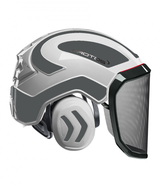Casque Protos intégral Forest Bicolore blanc-gris