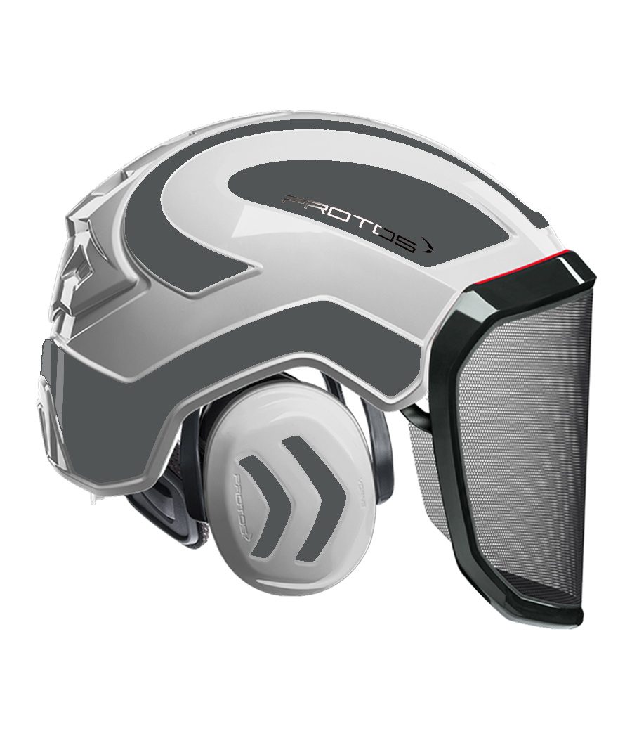 Casque Protos intégral Forest Bicolore blanc-gris