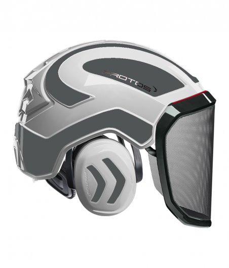 Casque Protos intégral Forest Bicolore blanc-gris