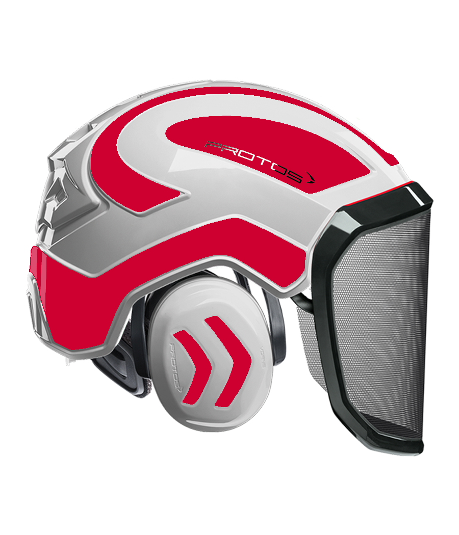 Casque Protos intégral Forest Bicolore blanc-rouge