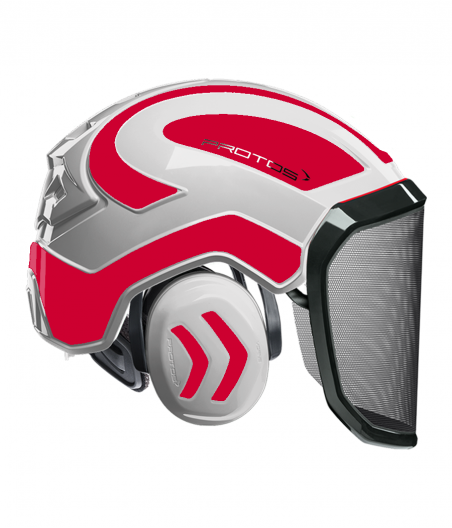 Casque Protos intégral Forest Bicolore blanc-rouge