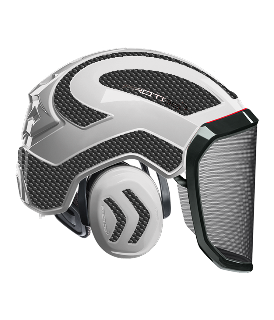 Casque Protos intégral Forest Bicolore blanc-gris carbone