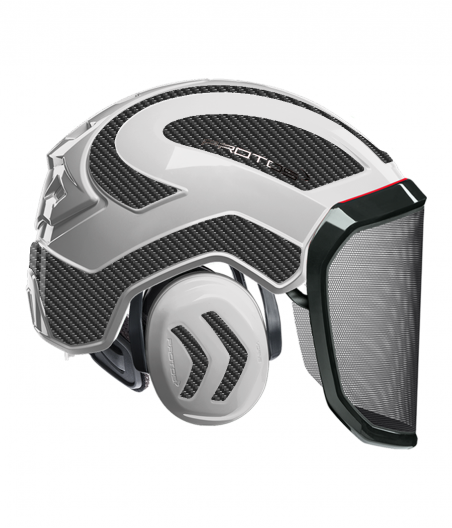 Casque Protos intégral Forest Bicolore blanc-gris carbone