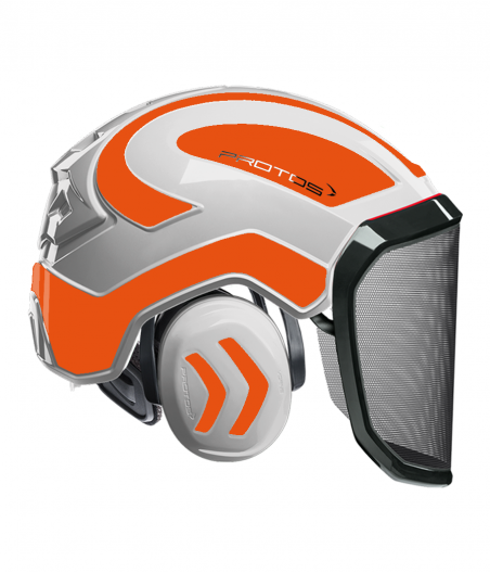 Casque Protos intégral Forest Bicolore blanc-orange