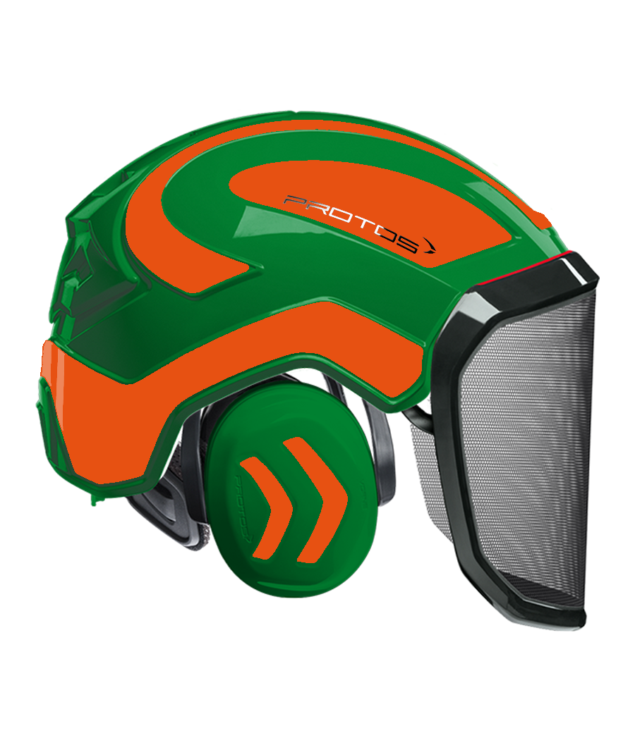 Casque Protos intégral Forest PFANNER Bicolore vert-orange