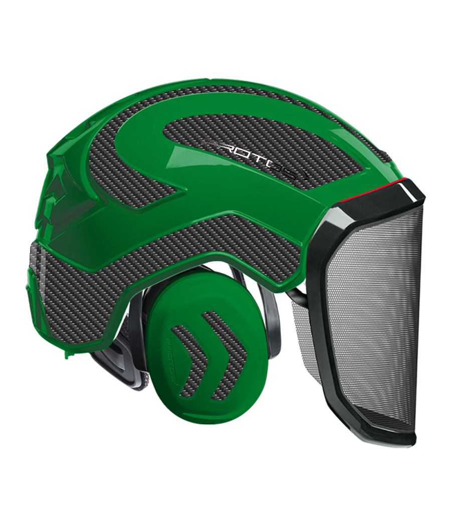 Casque Protos intégral Forest Bicolore vert-gris carbone