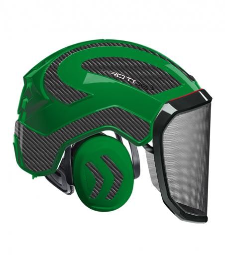 Casque Protos intégral Forest Bicolore vert-gris carbone