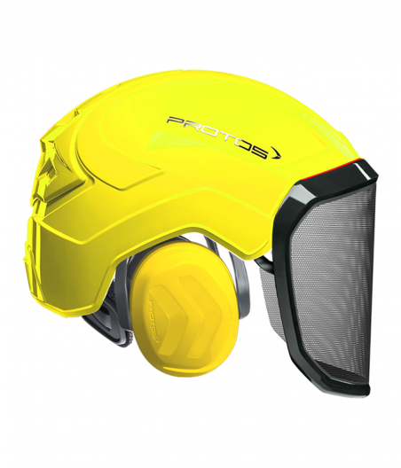 Casque Protos intégral Forest uni jaune fluo