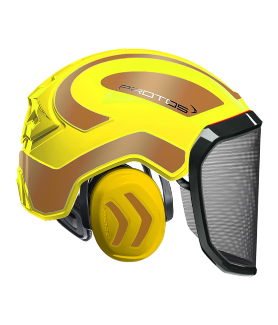 Casque Protos intégral Forest Bicolore jaune fluo-or