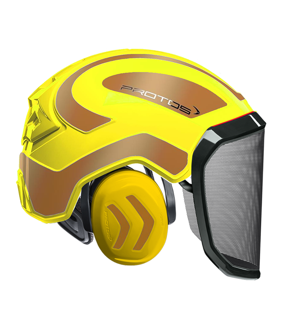 Casque Protos intégral Forest Bicolore jaune fluo-or