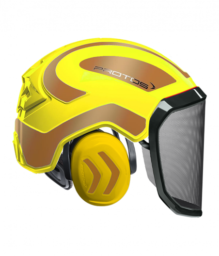 Casque Protos intégral Forest Bicolore jaune fluo-or