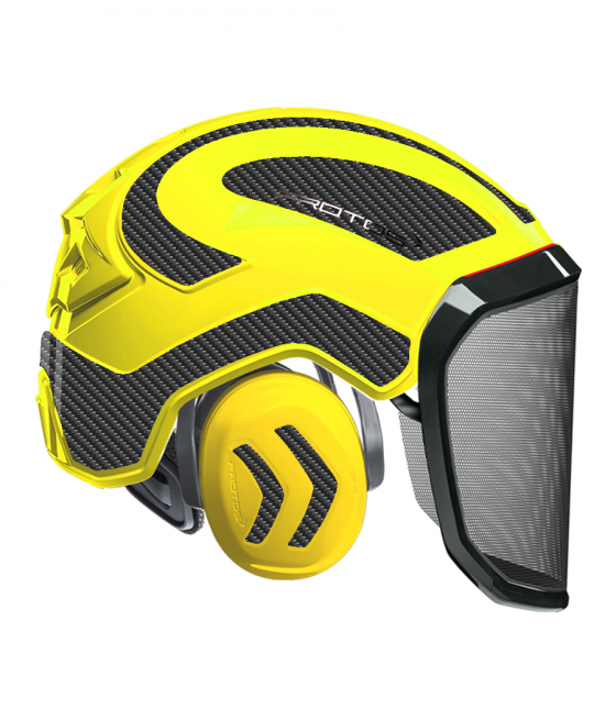 Casque Protos intégral Forest Bicolore jaune fluo- gris carbone
