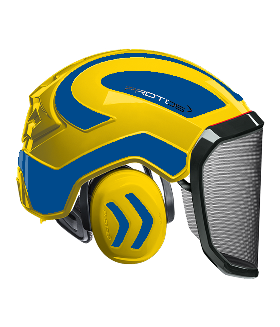 Casque Protos intégral Forest Bicolore jaune-bleu