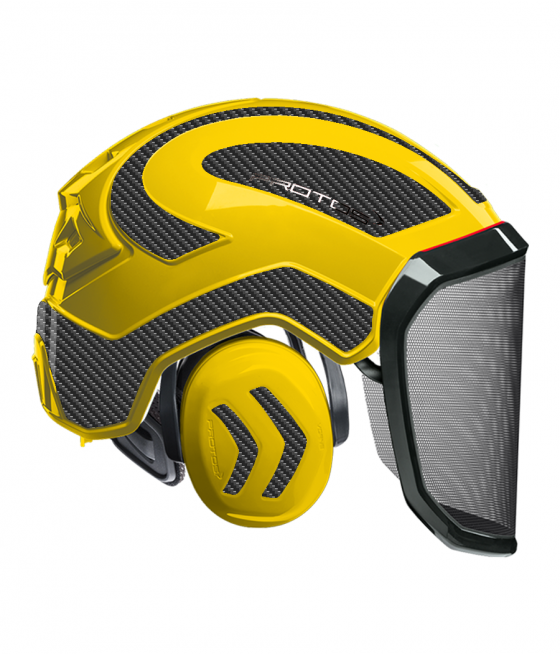 Casque Protos intégral Forest Bicolore jaune-gris carbone