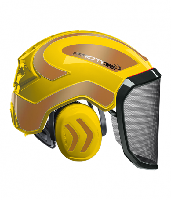 Casque Protos intégral Forest PFANNER Bicolore jaune-or