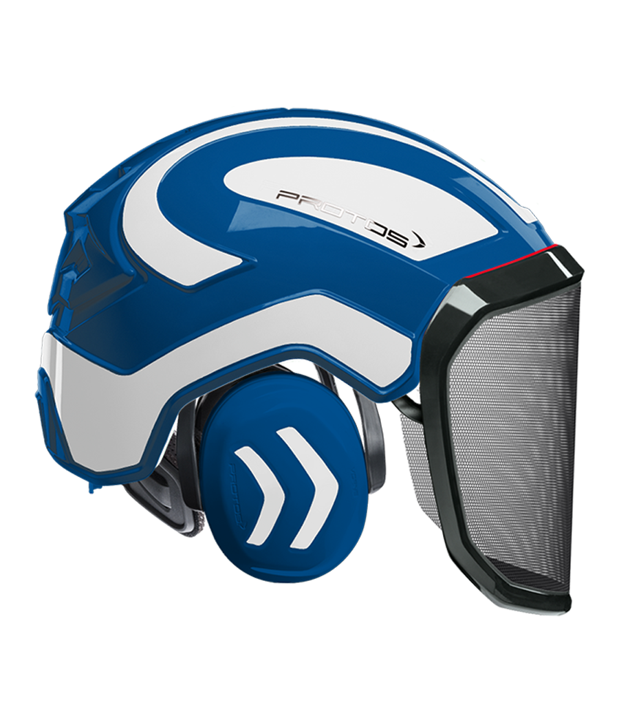 Casque Protos intégral Forest Bicolore bleu-blanc