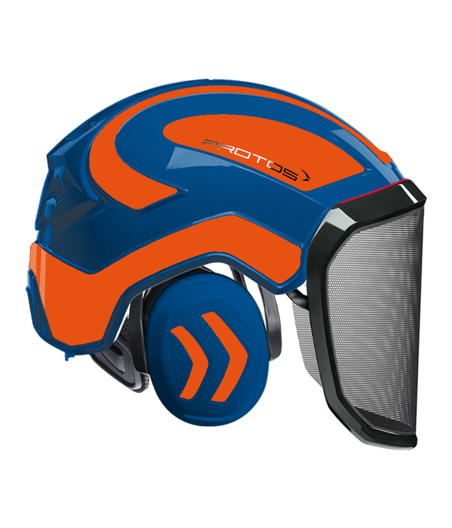Casque Protos intégral Forest Bicolore bleu-orange