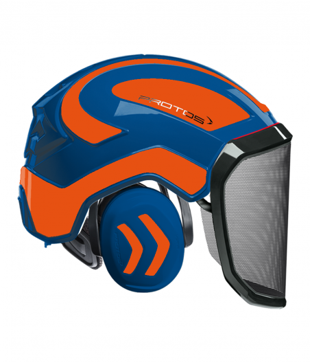 Casque Protos intégral Forest Bicolore bleu-orange