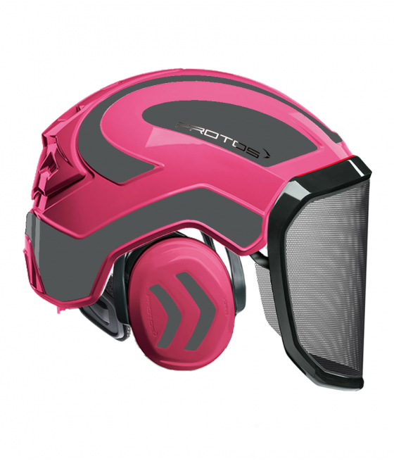 Casque Protos Integral Forest Bicolore rose-gris