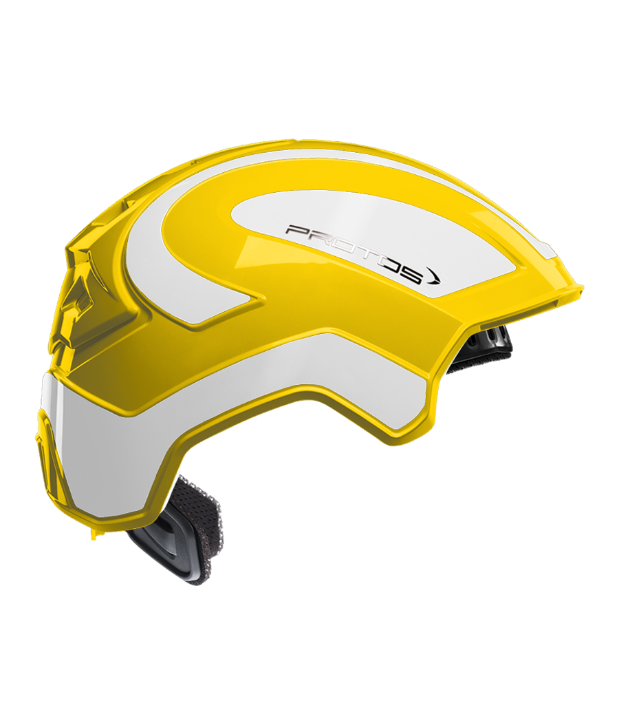 Protos intégral Industry bicolore jaune-blanc réfléchissant