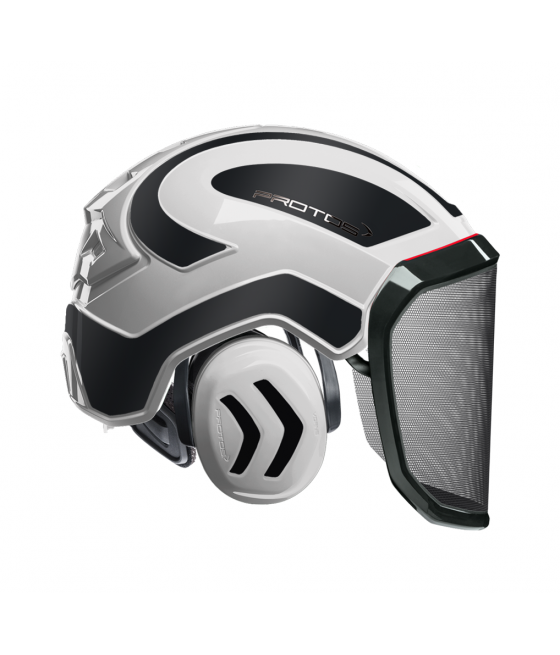 Casque Protos intégral Forest Bicolore blanc-noir réfléchissant