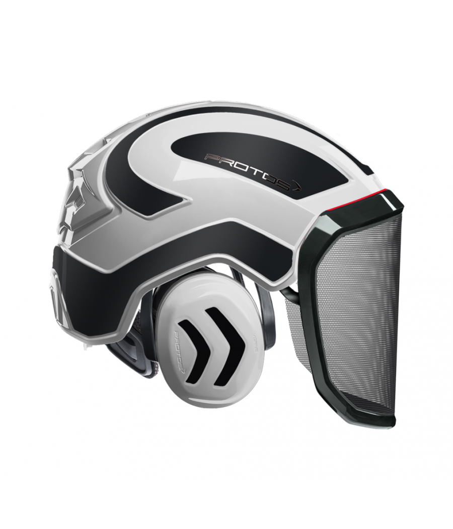 Casque Protos intégral Forest Bicolore blanc-noir réfléchissant