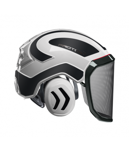 Casque Protos intégral Forest Bicolore blanc-noir réfléchissant