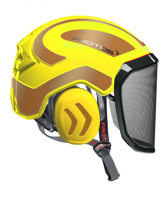 Casque Protos Integral Arborist Bicolore jaune fluo-or