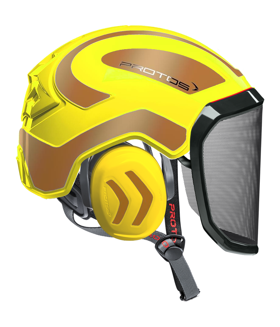 Casque Protos Integral Arborist Bicolore jaune fluo-or
