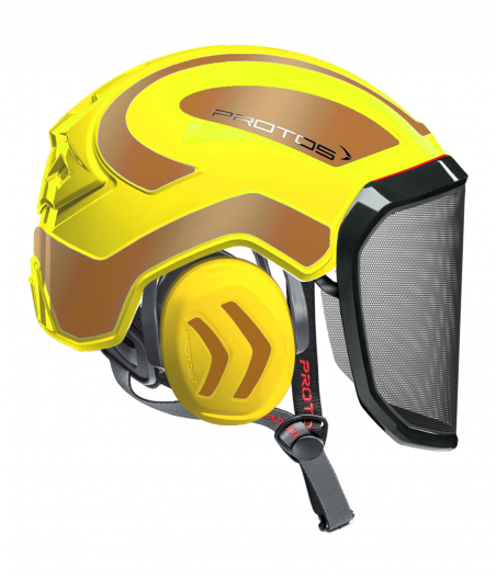 Casque Protos Integral Arborist Bicolore jaune fluo-or