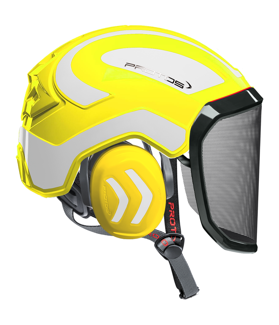 Casque Protos Integral Arborist Bicolore jaune fluo-blanc